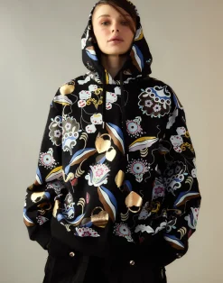 Cynthia Rowley Gilded Garden Sweatshirt BLKMT Clearance