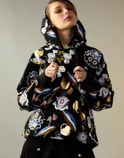 Cynthia Rowley Gilded Garden Sweatshirt BLKMT Clearance