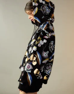 Cynthia Rowley Gilded Garden Sweatshirt BLKMT Clearance