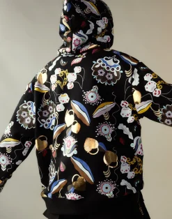 Cynthia Rowley Gilded Garden Sweatshirt BLKMT Clearance