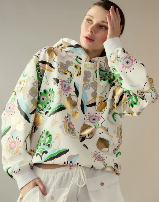 Cynthia Rowley Gilded Garden Sweatshirt WHTML Clearance