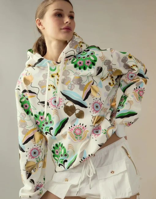 Cynthia Rowley Gilded Garden Sweatshirt WHTML Clearance