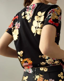 Cynthia Rowley Gold Foil T-Shirt GLDMLT Hot