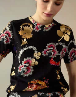 Cynthia Rowley Gold Foil T-Shirt GLDMLT Hot