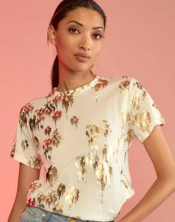 Cynthia Rowley Gold Foil T-Shirt WHGLD Sale