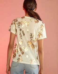 Cynthia Rowley Gold Foil T-Shirt WHGLD Sale