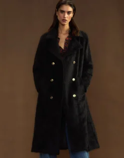 Cynthia Rowley Heritage Double Breasted Coat BLACK Fashion