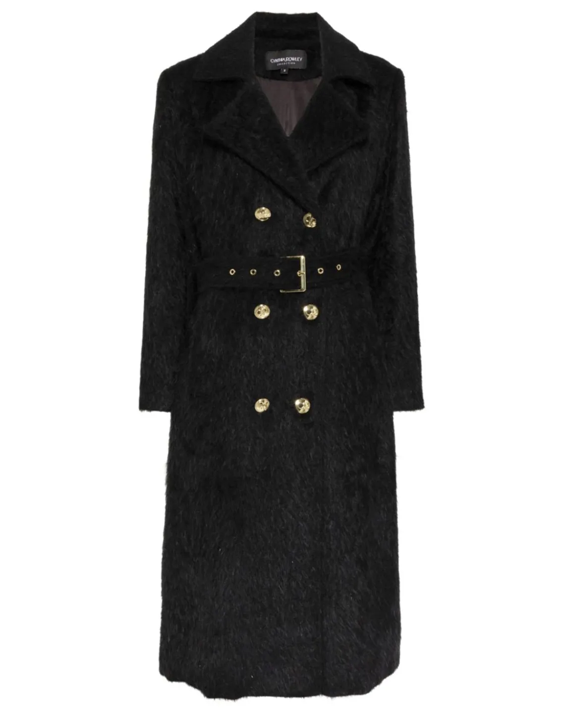 Cynthia Rowley Heritage Double Breasted Coat BLACK Fashion