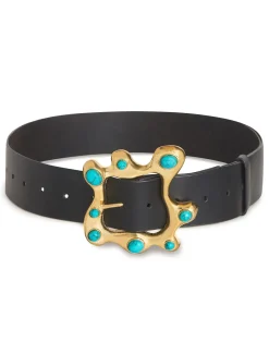 Cynthia Rowley Hidden Gem Belt BLKTQU Fashion