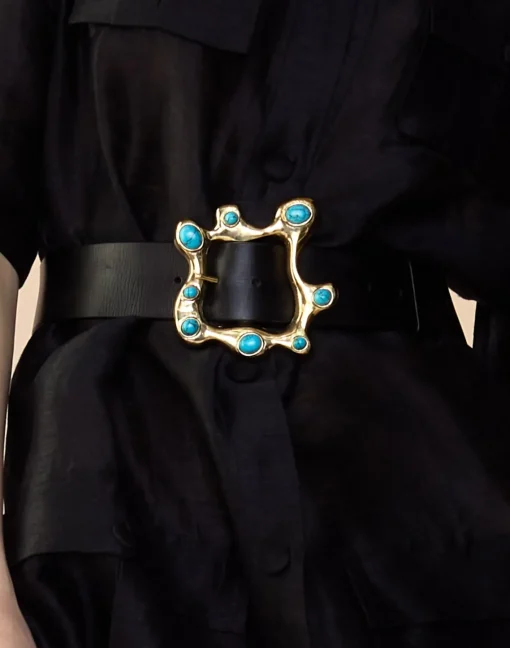 Cynthia Rowley Hidden Gem Belt BLKTQU Fashion