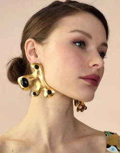 Cynthia Rowley Hidden Gem Earrings BLACK New
