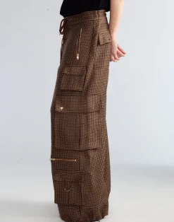 Cynthia Rowley Houndstooth Cargo Pants BLKBR Sale