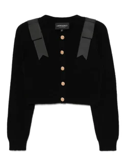 Cynthia Rowley Ivy Cropped Wool Cardigan BLACK Clearance