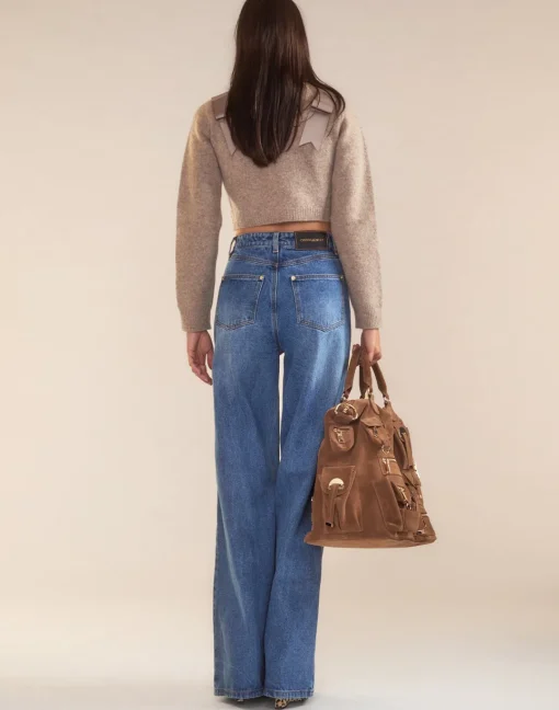 Cynthia Rowley Ivy Cropped Wool Cardigan CAMEL Clearance