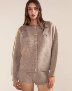 Cynthia Rowley Ivy Wool Cardigan CAMEL Best