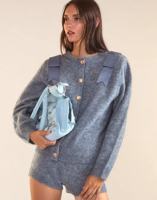 Cynthia Rowley Ivy Wool Cardigan Denim Discount