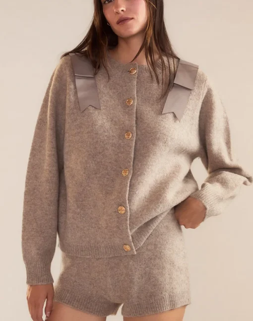 Cynthia Rowley Ivy Wool Knit Short CAMEL Outlet