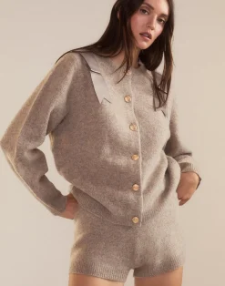 Cynthia Rowley Ivy Wool Knit Short CAMEL Outlet