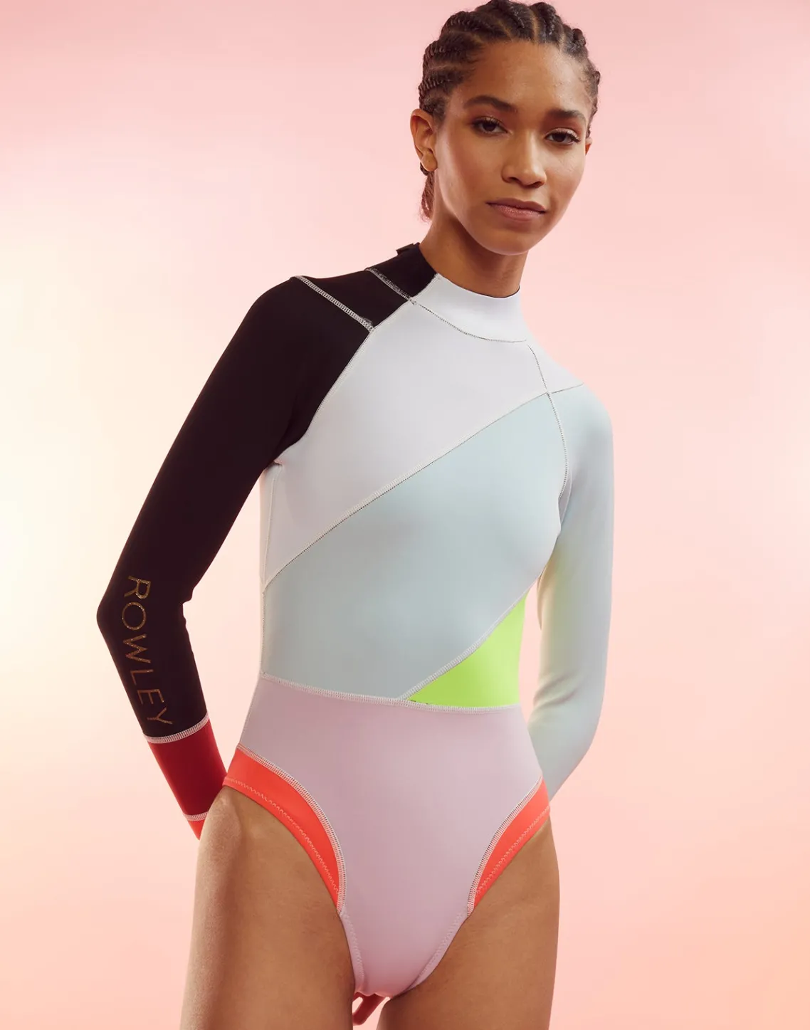 Cynthia Rowley Janet Colorblock High Cut Wetsuit BLPKM Best