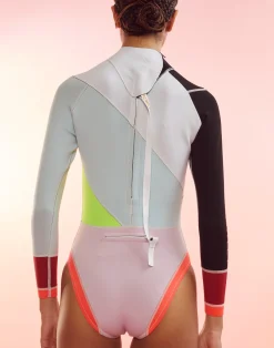Cynthia Rowley Janet Colorblock High Cut Wetsuit BLPKM Best