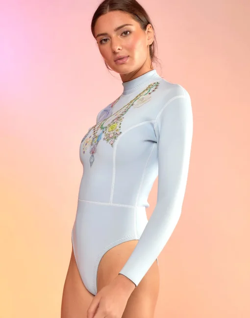 Cynthia Rowley Jewel Necklace Wetsuit BLUE Discount