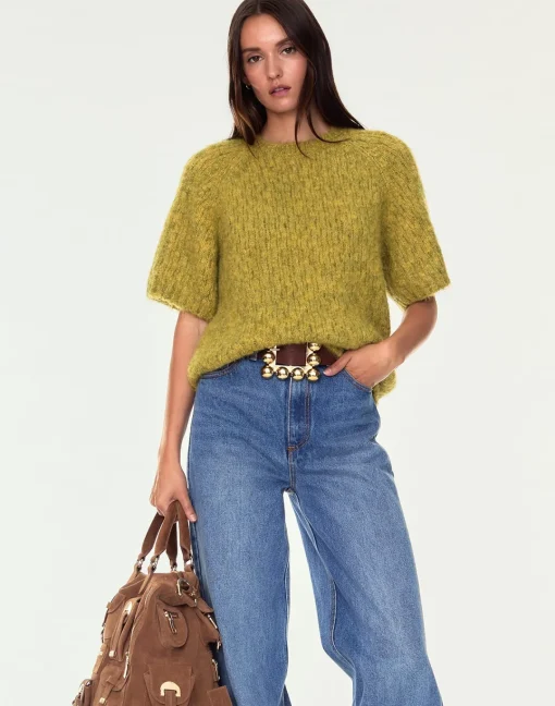 Cynthia Rowley Kendal Knit Sweater GREEN New