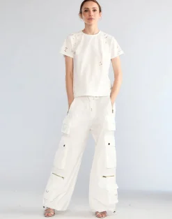Cynthia Rowley Kim Cargo Pant White Online