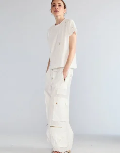Cynthia Rowley Kim Cargo Pant White Online