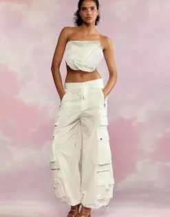 Cynthia Rowley Kim Cargo Pant White Online