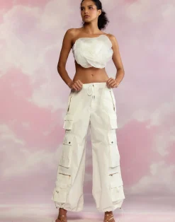 Cynthia Rowley Kim Cargo Pant White Online