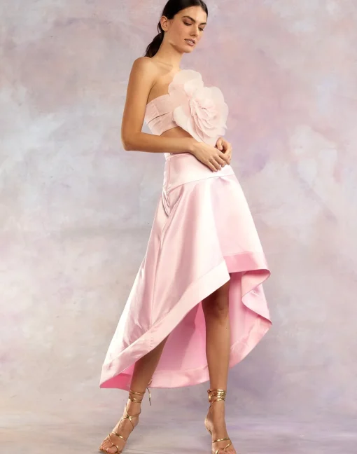 Cynthia Rowley Livia Satin Skirt PINK Sale