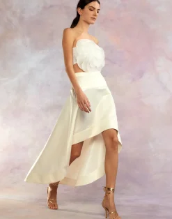 Cynthia Rowley Livia Satin Skirt White Sale