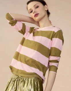 Cynthia Rowley Long Sleeve Everyday Tee GRNPK Outlet