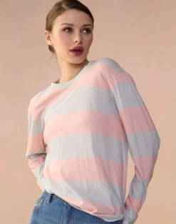 Cynthia Rowley Long Sleeve Everyday Tee PNKBL New