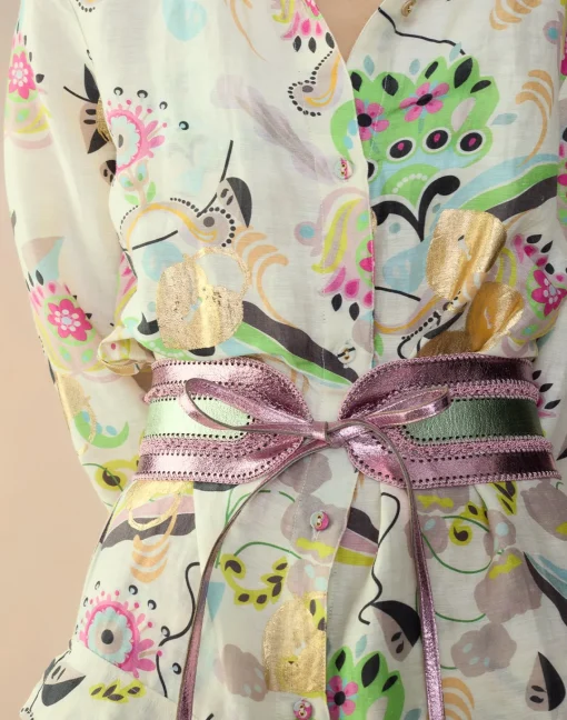 Cynthia Rowley Love Locket Linen Shirt Dress WHTFL Hot