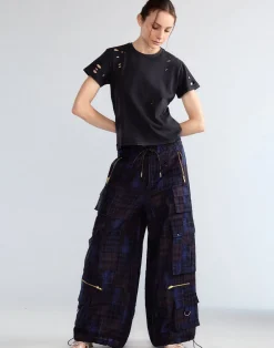 Cynthia Rowley Madrid Madras Cargo Pants NVMT New