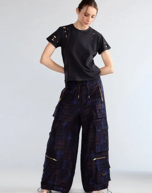 Cynthia Rowley Madrid Madras Cargo Pants NVMT New