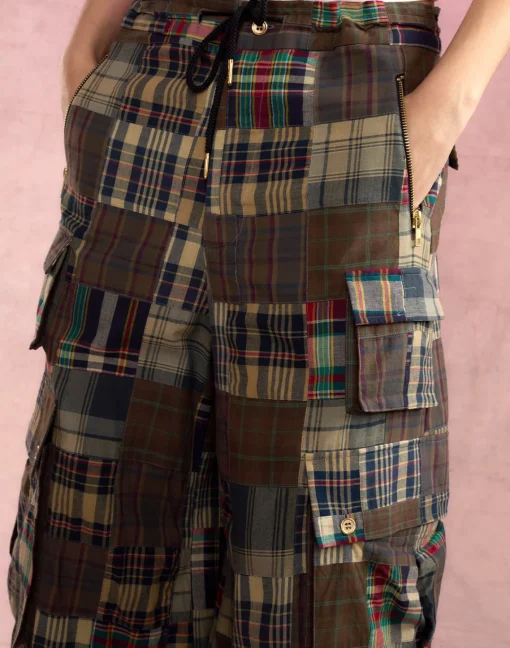 Cynthia Rowley Madrid Madras Cargo Pants PLAID New