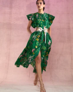 Cynthia Rowley Malta Kaftan GRNFL Hot