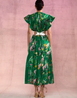 Cynthia Rowley Malta Kaftan GRNFL Hot