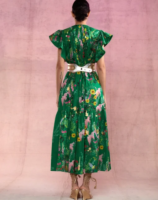 Cynthia Rowley Malta Kaftan GRNFL Hot