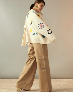 Cynthia Rowley Marbella Cotton Cargo Pant KHAKI Discount