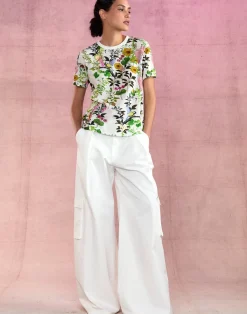 Cynthia Rowley Marbella Cotton Cargo Pant White Outlet