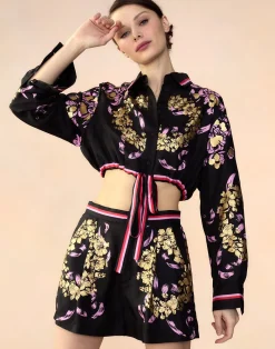 Cynthia Rowley Marseille Shirt BLKGD Hot