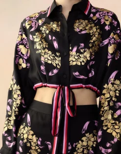 Cynthia Rowley Marseille Shirt BLKGD Hot