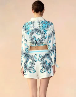 Cynthia Rowley Marseille Shorts WTBLU Outlet
