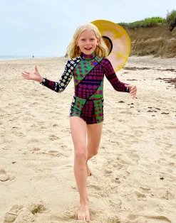 Cynthia Rowley Mia Daisy Patchwork Kids Wetsuit DSBMT Clearance