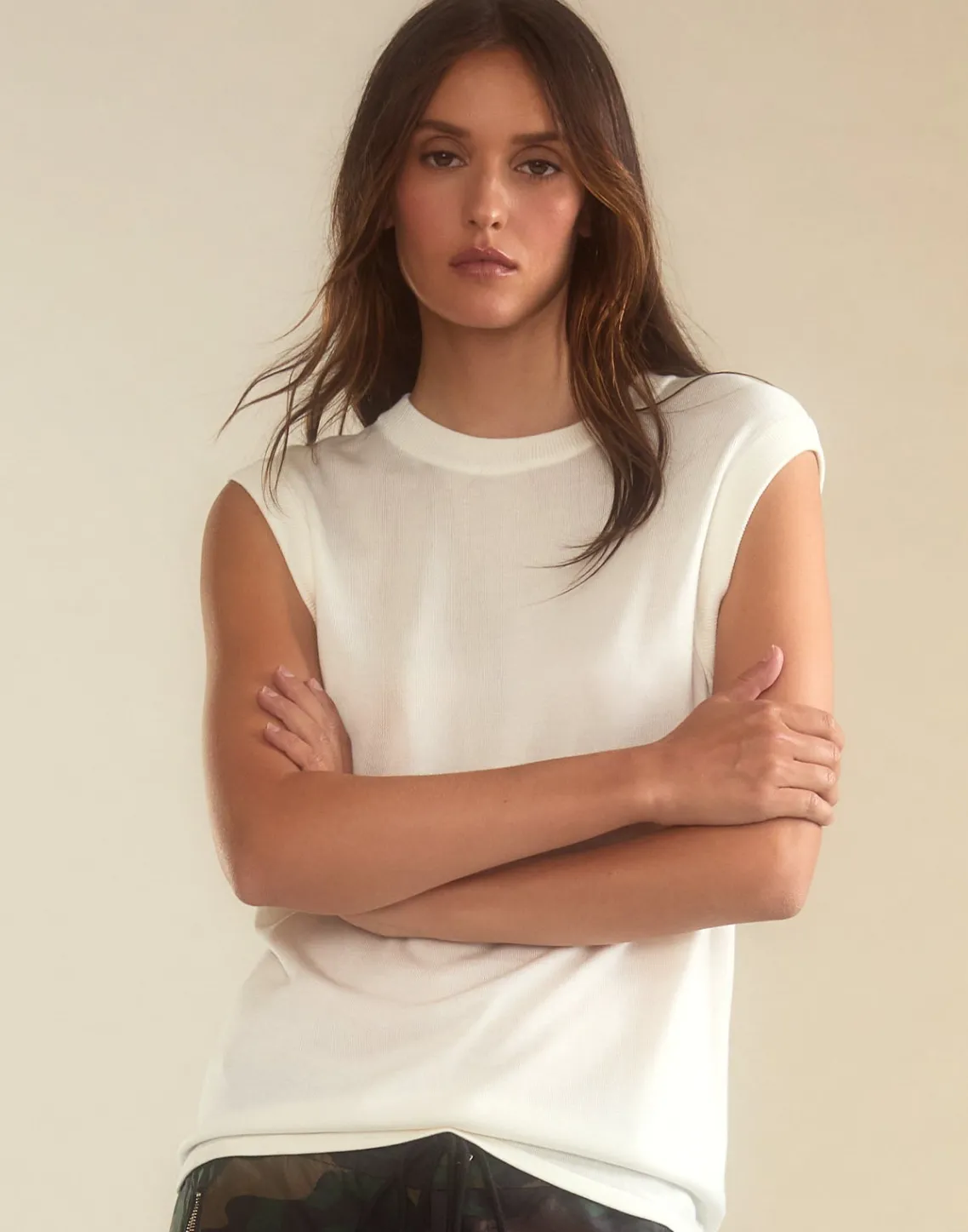 Cynthia Rowley Mica Sleeveless Knit Top White Best