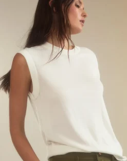 Cynthia Rowley Mica Sleeveless Knit Top White Best