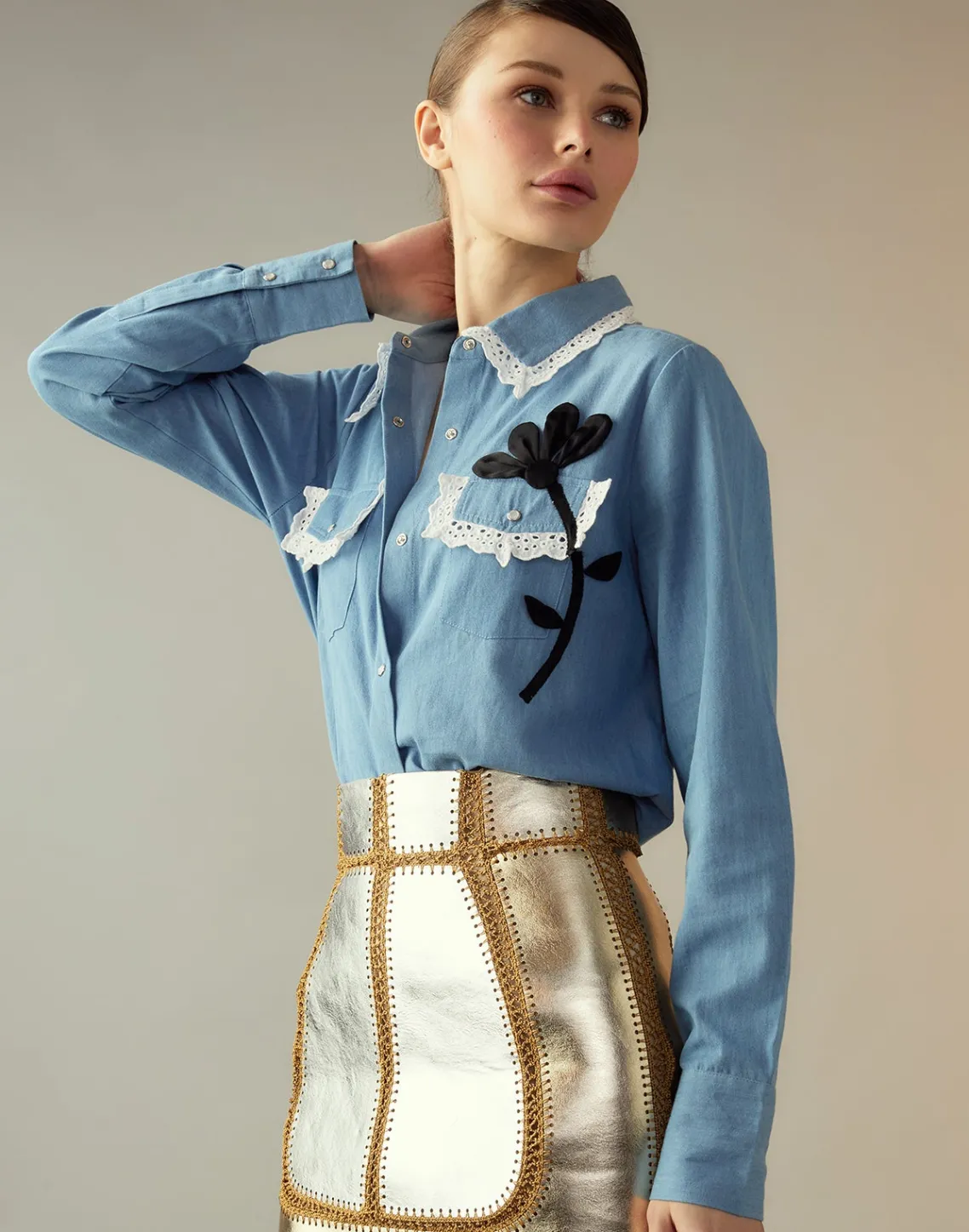 Cynthia Rowley Not My First Rodeo Shirt BLUCHM Sale